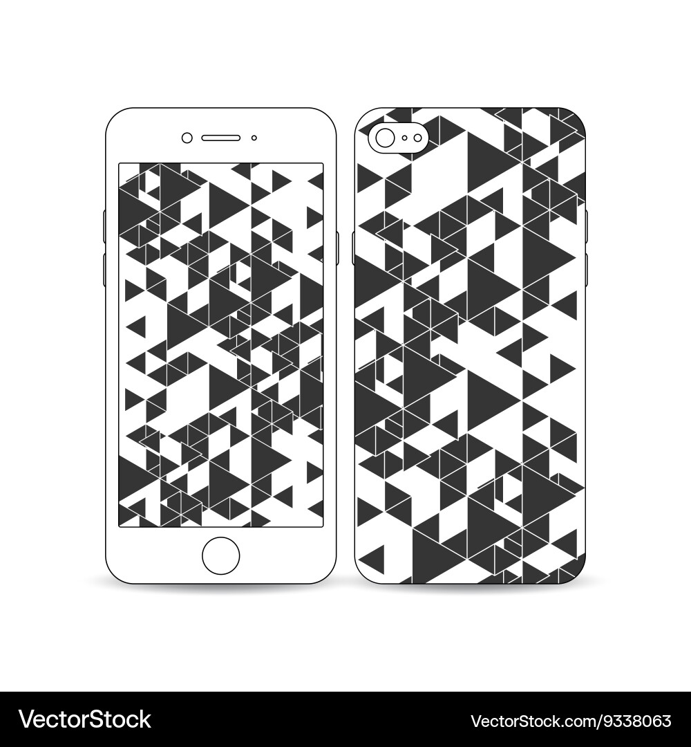 Mobile smartphone with an example of the screen vector image