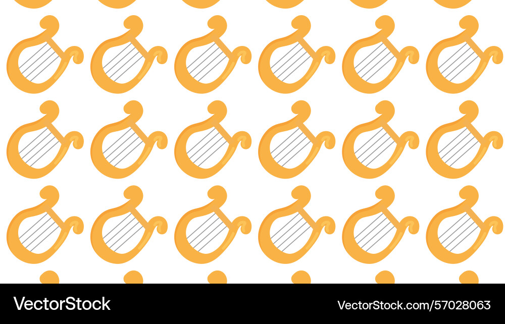 Repeating lyre instrument pattern background vector image