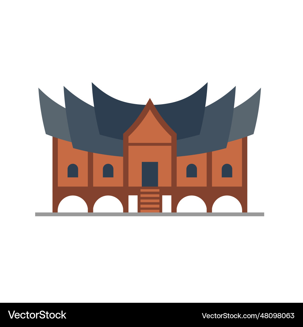 Rumah gadang or adat minang bagonjong house Vector Image