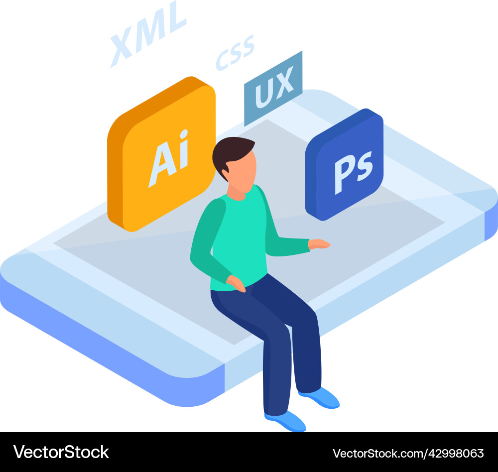 Smartphone web development composition Smartphone web development composition vector image