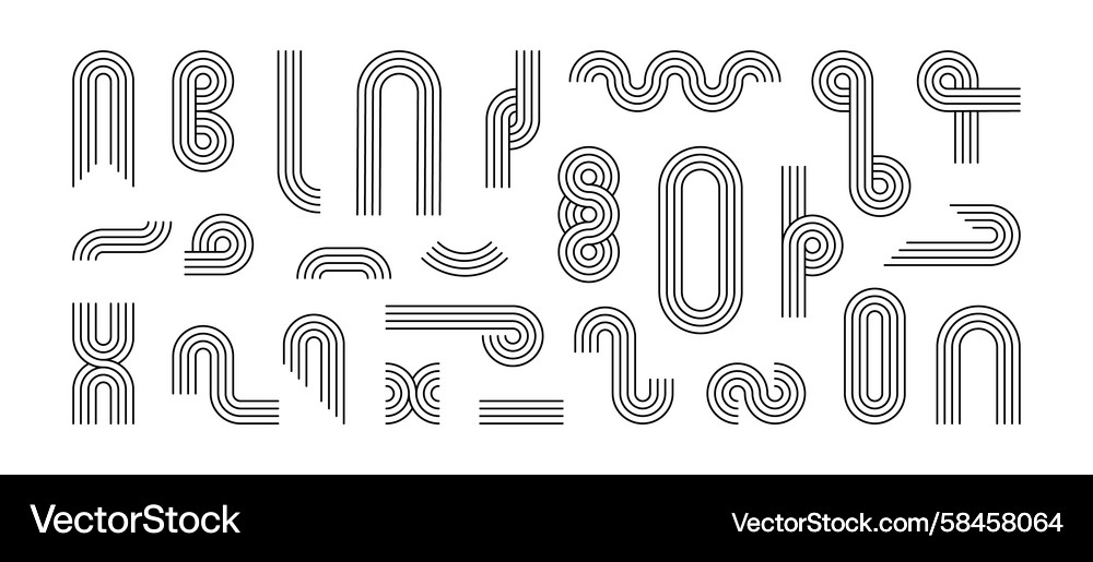 Abstract Arch Line Set - Boho Style Vector Image