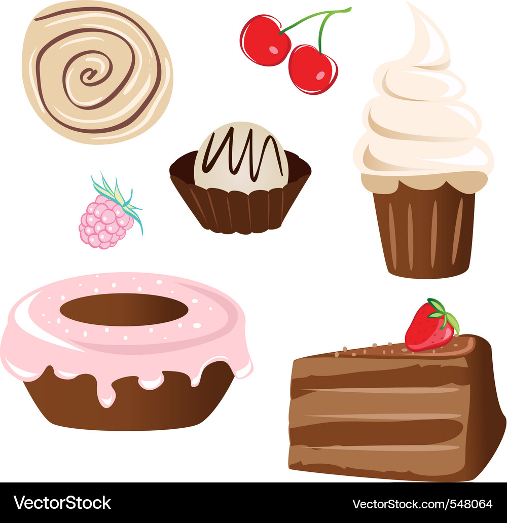 Delicious Cake Collection Vector Image