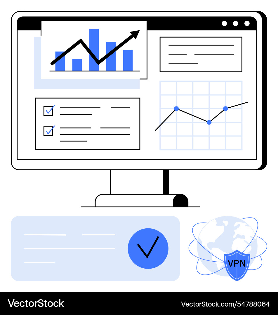 Digital dashboard with analytical data charts Digital dashboard with analytical data charts vector image