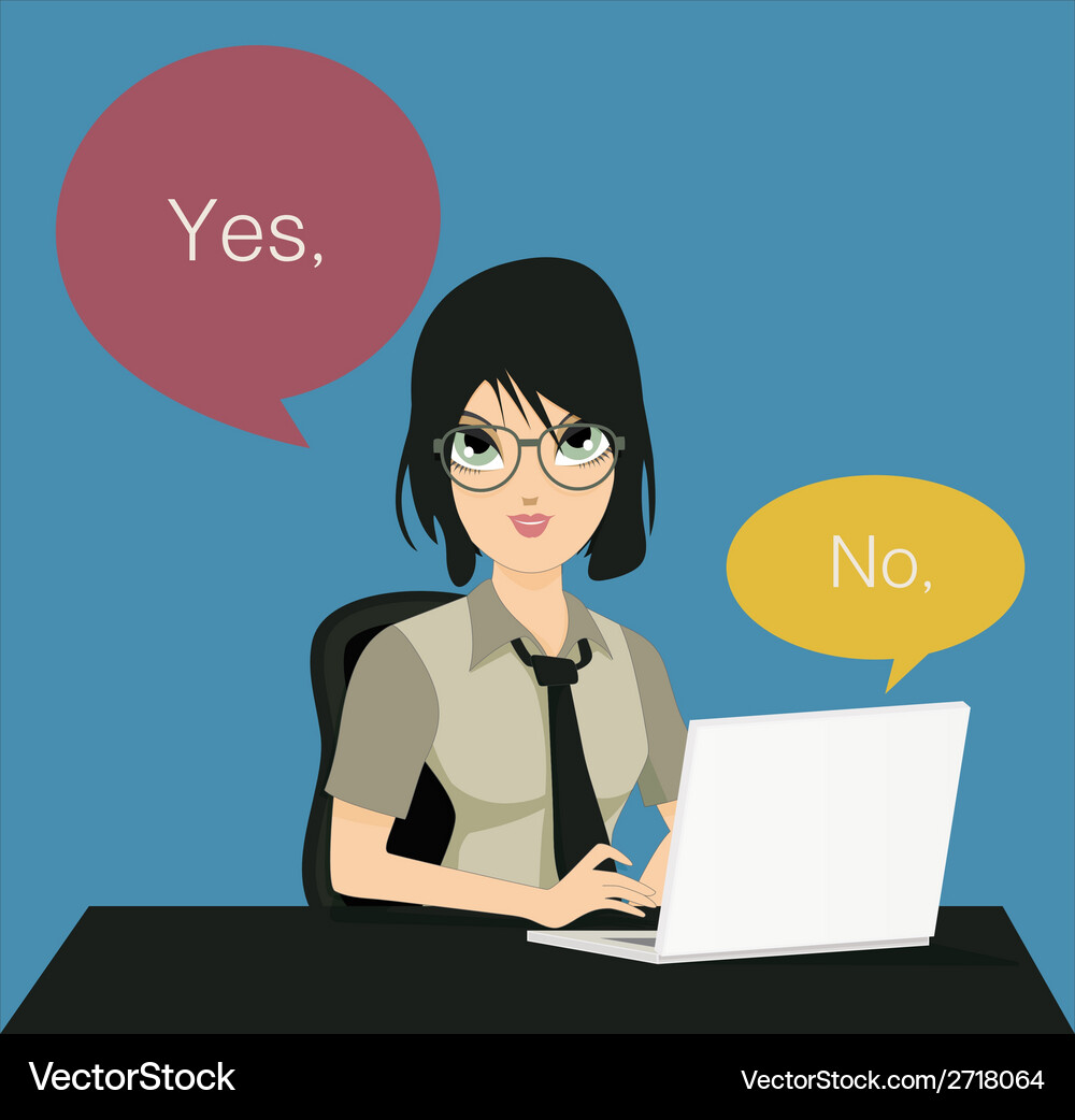 Office Workers Using Computers Vector Image
