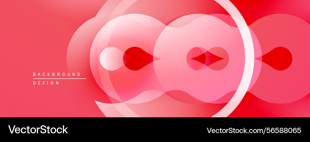 Abstract red design overlapping circles create vector image