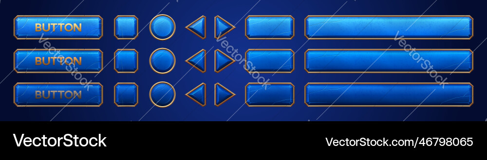 Blue ui Button Animation für Spieloberfläche Blue ui Button Animation für Spieloberfläche vektorbild