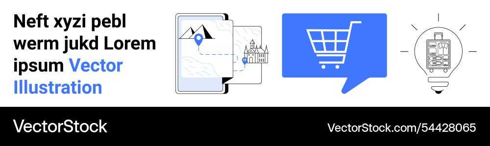 E-commerce and navigation concepts with shopping E-commerce and navigation concepts with shopping vector image