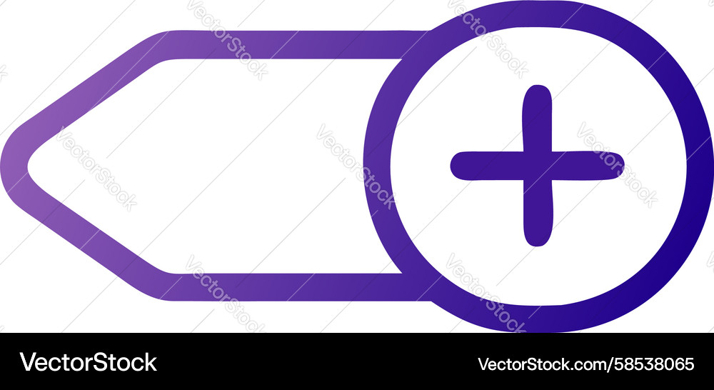 Interactive Plus Button Icon Vector Image
