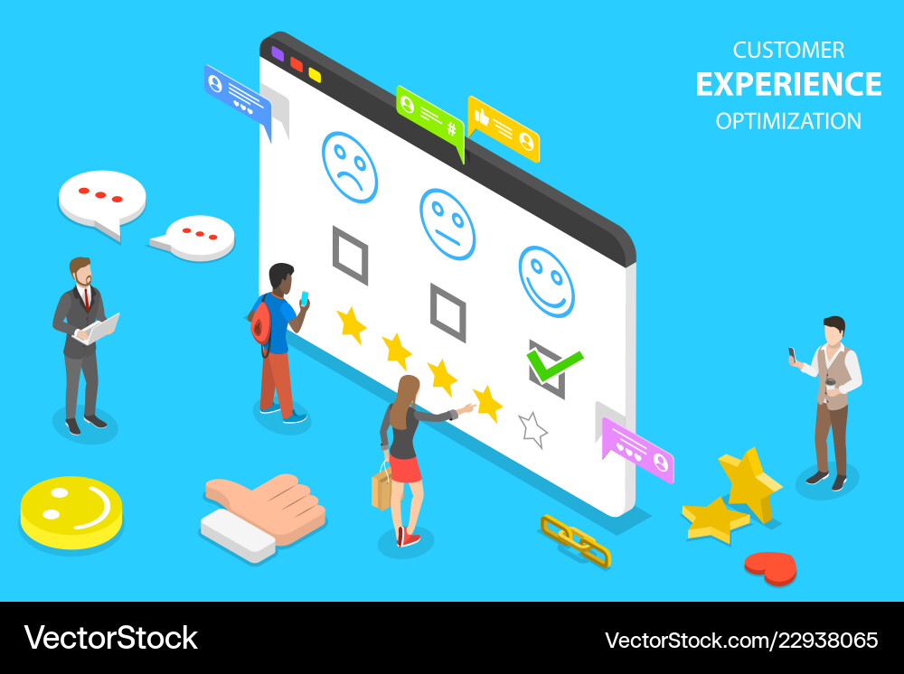 Isometric flat concept of customer Royalty Free Vector Image