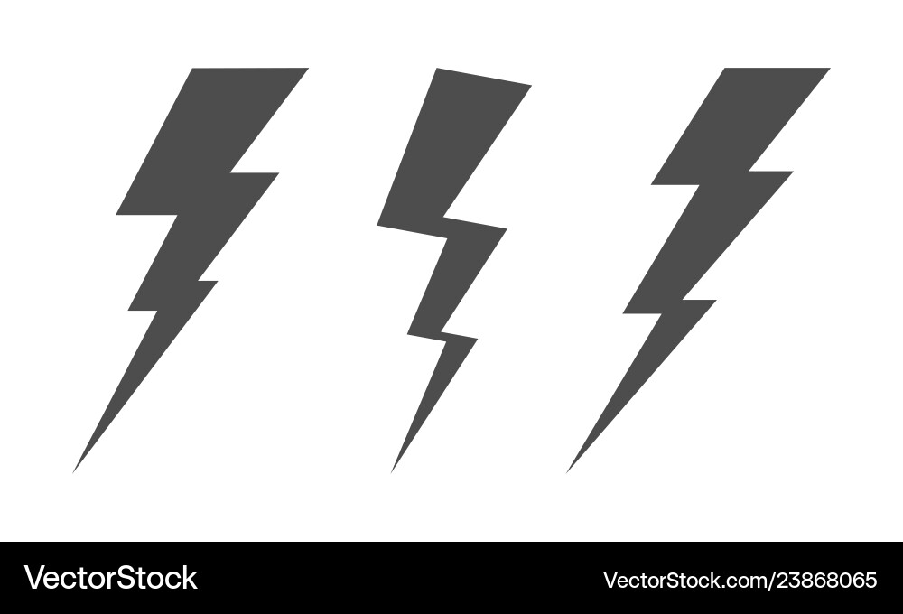 Lightning bolt set Royalty Free Vector Image - VectorStock