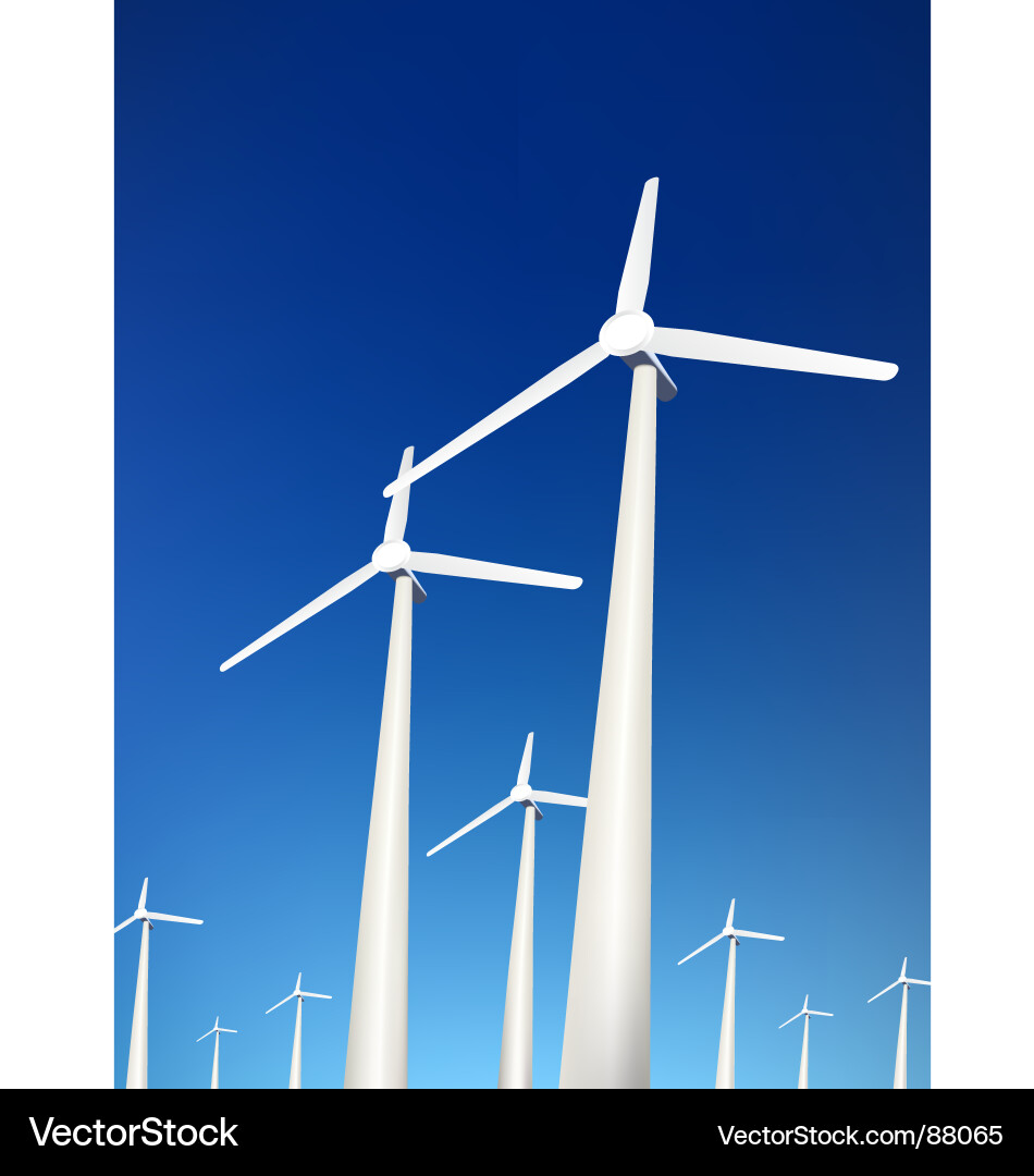 Wind Turbine Array Vector Image