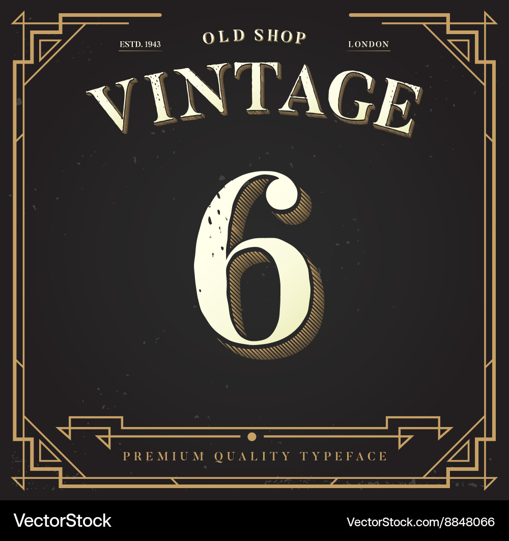 Alphabet font number with classy stylish vector image