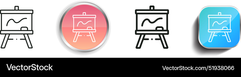 Blackboard icon thin linear regular and button Blackboard icon thin linear regular and button vector image