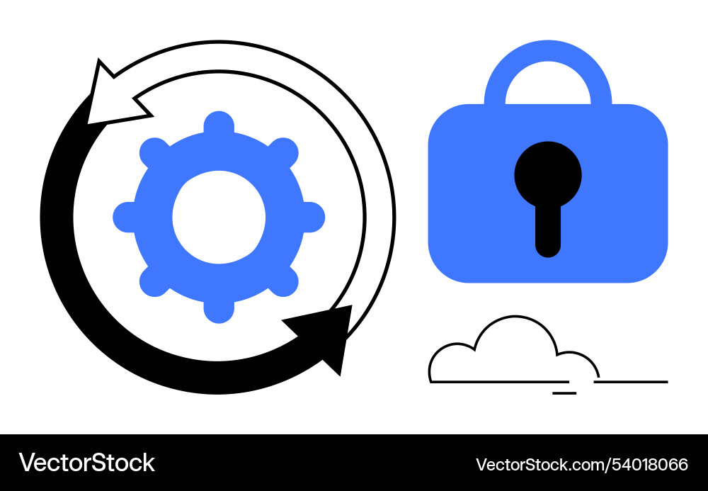 Cloud storage security and data encryption Cloud storage security and data encryption vector image