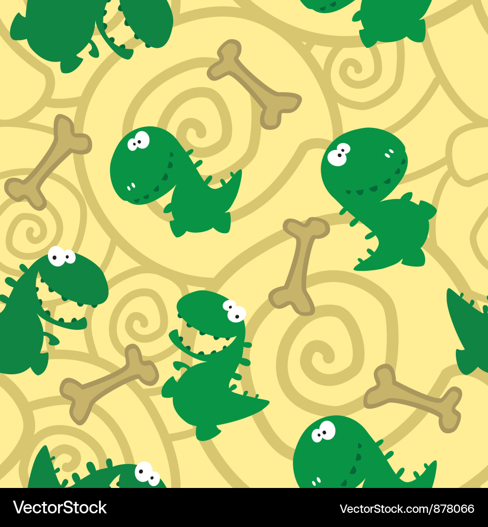 Dinosaur Bones Seamless Pattern Vector Image