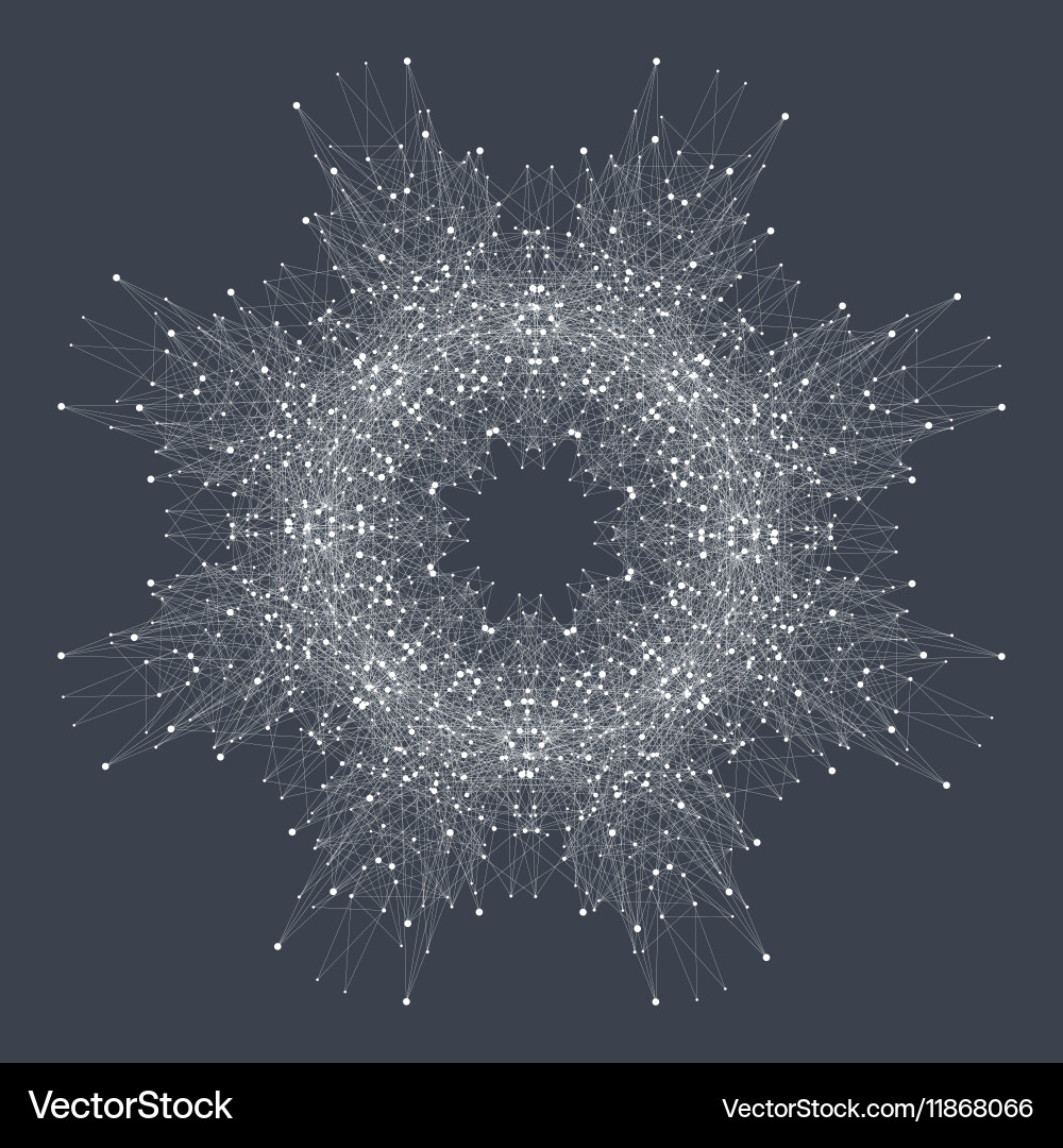 Fractal element with compounds lines and dots big Vector Image