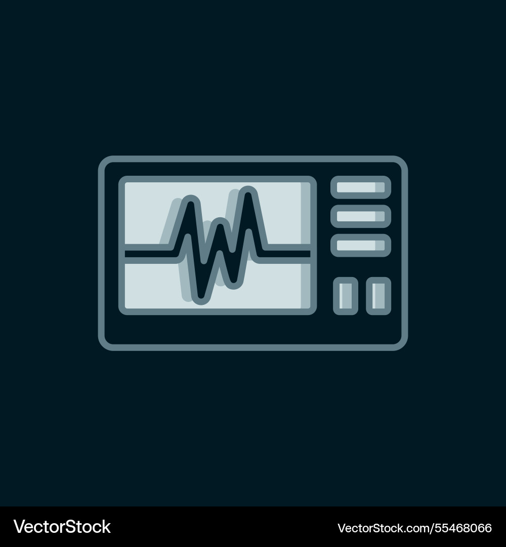 Line computer monitor with cardiogram icon Line computer monitor with cardiogram icon vector image