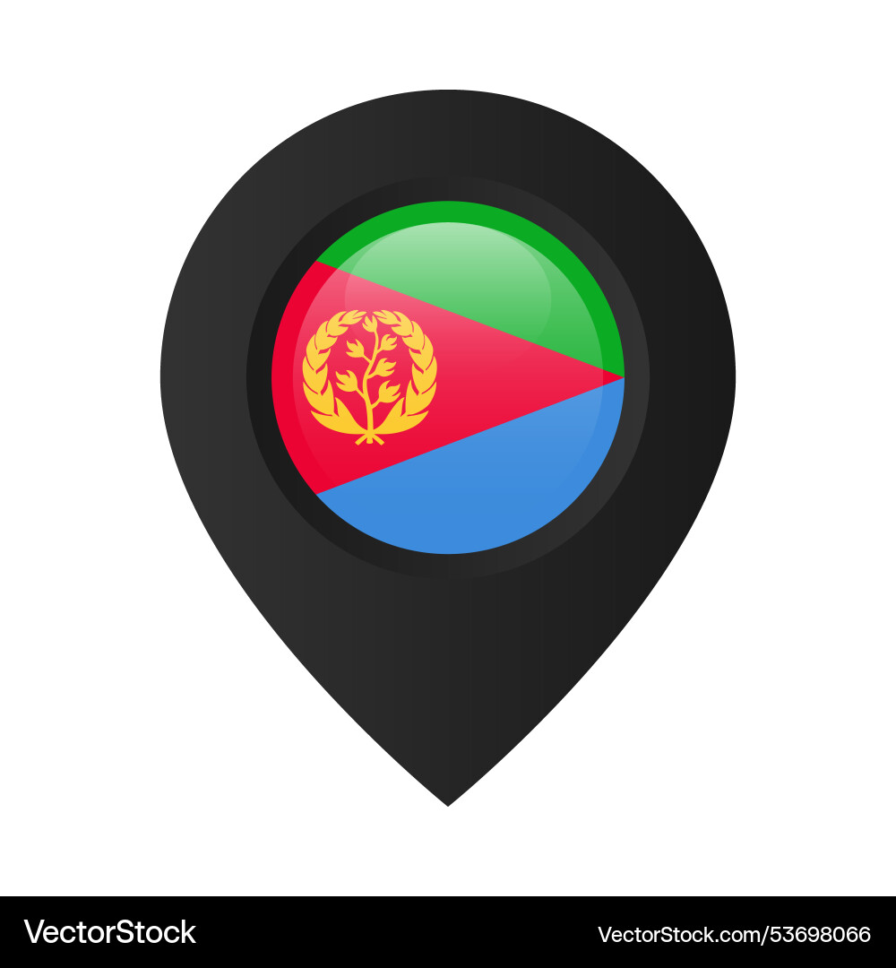 Map pin with the flag of eritrea vector image