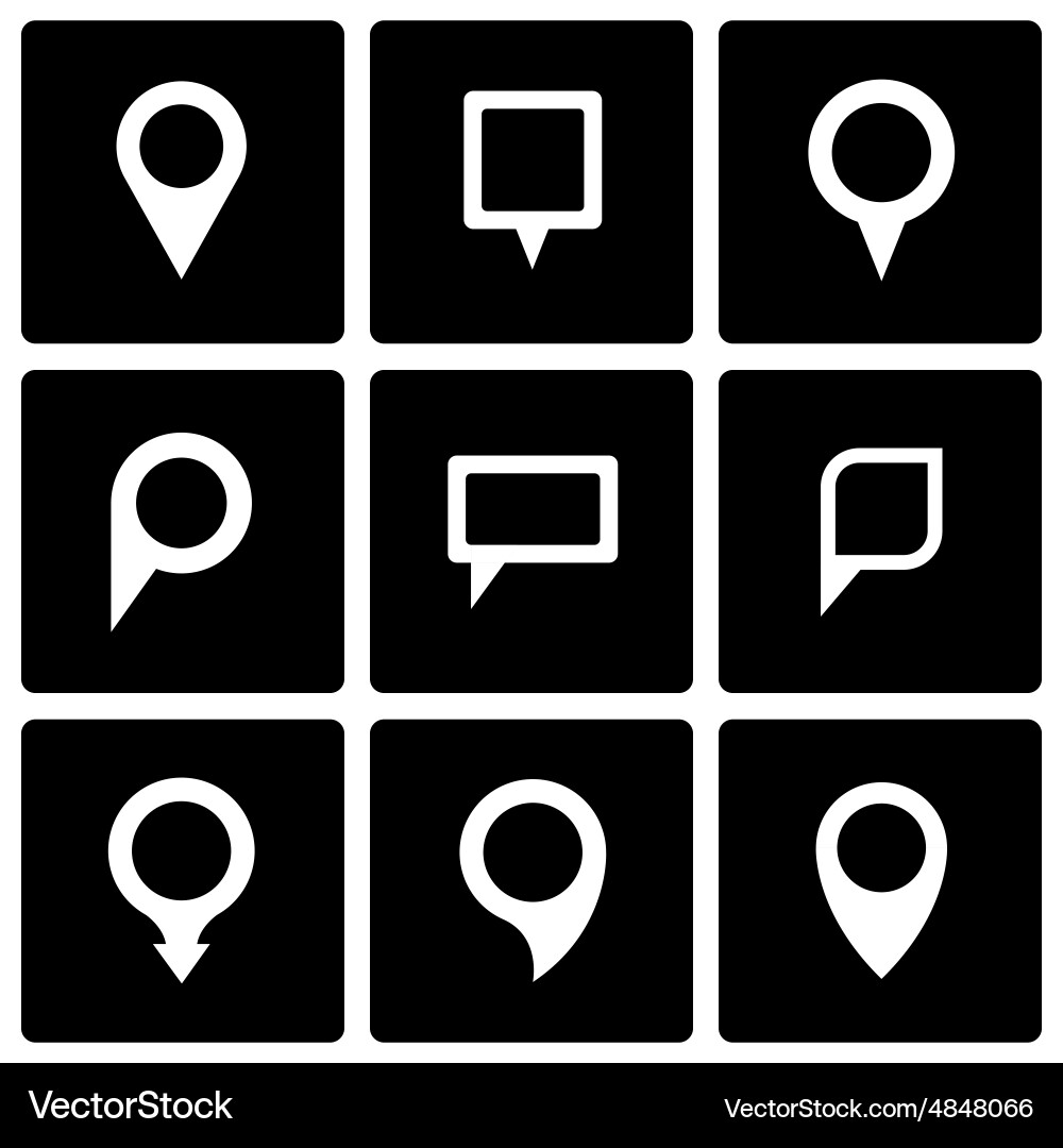 Map Pointer Icon Set vector image