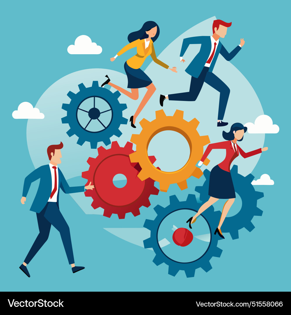 Organization efficiency development and workflow Organization efficiency development and workflow vector image