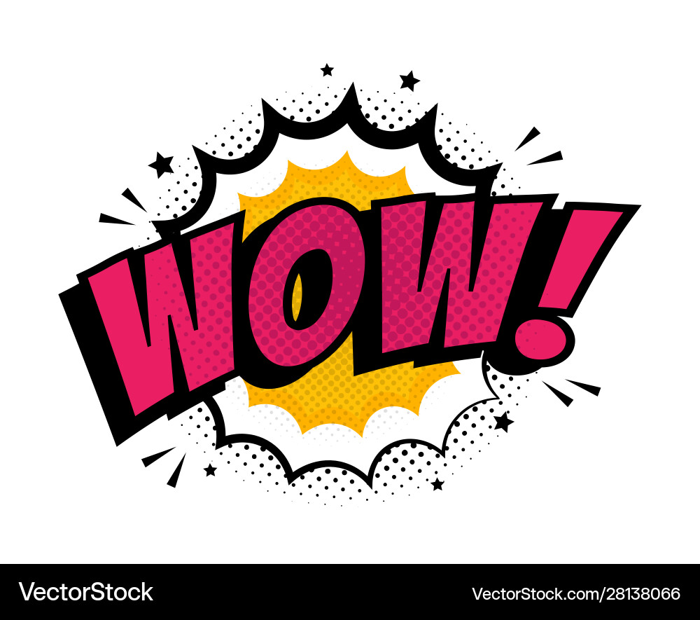 Pop Art Speech Bubble - WOW Message vector image