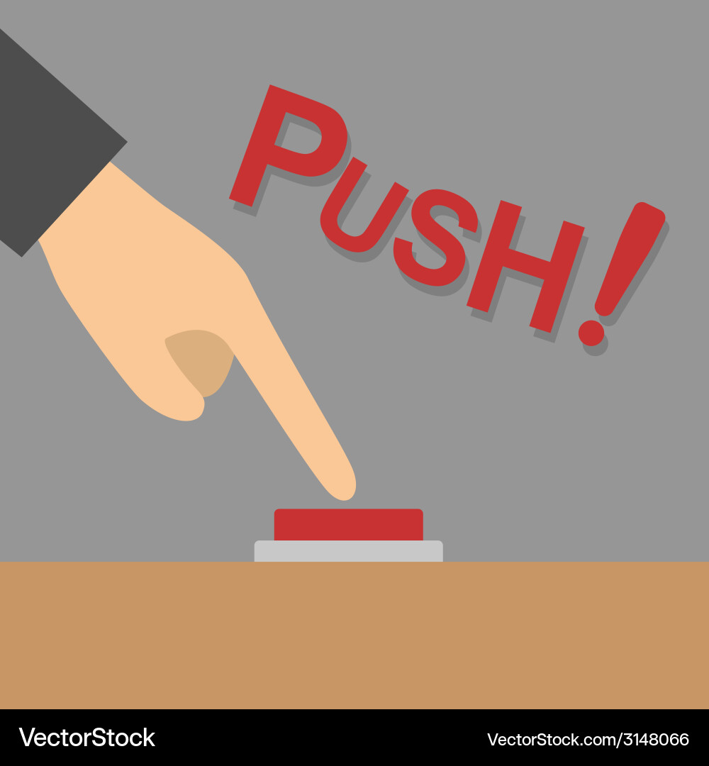 Red Button Push vector image