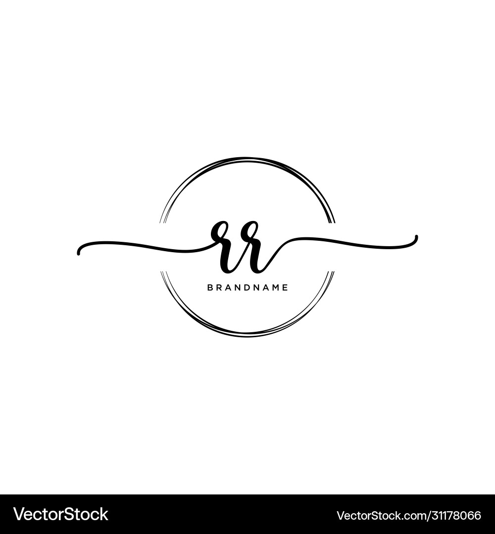 RR Initial Handwriting Logo - Circle Template – Royalty-Free Vector ...