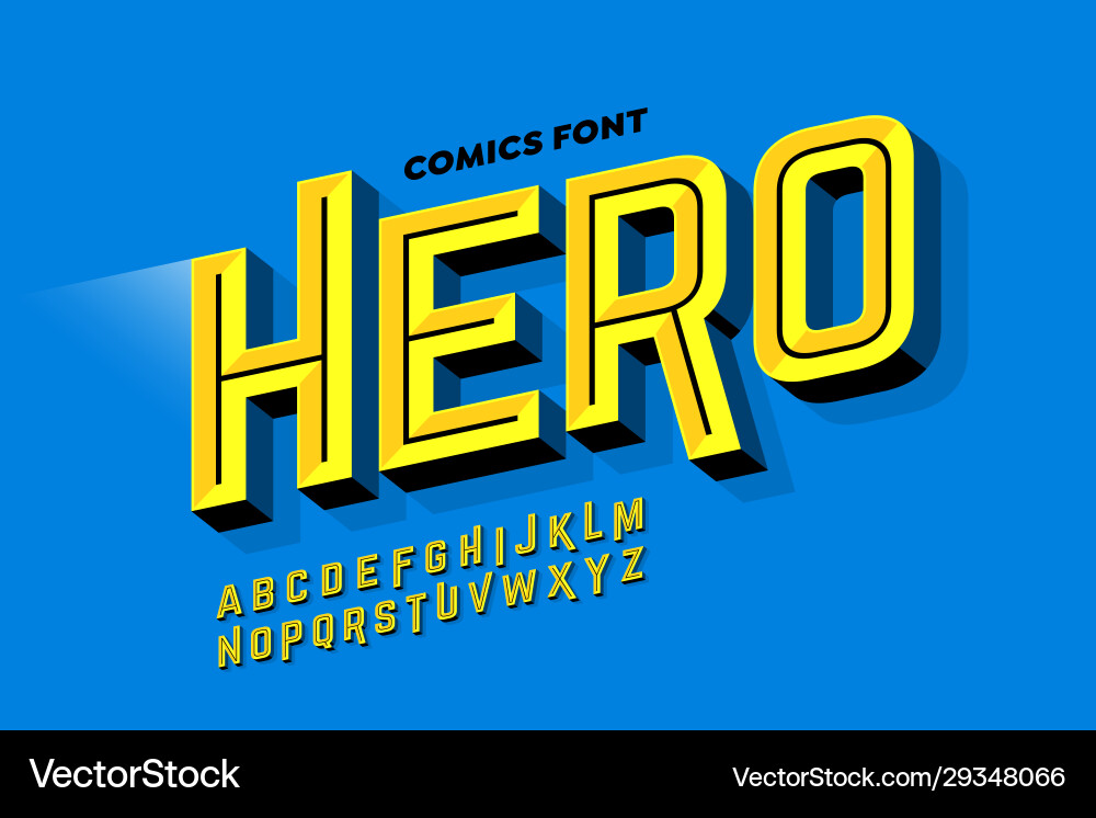 Superhero Comic Font Vector Image