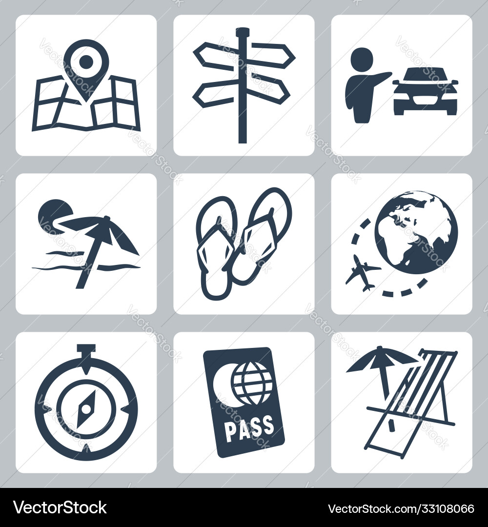 Travel related icons set Travel related icons set Vector Image