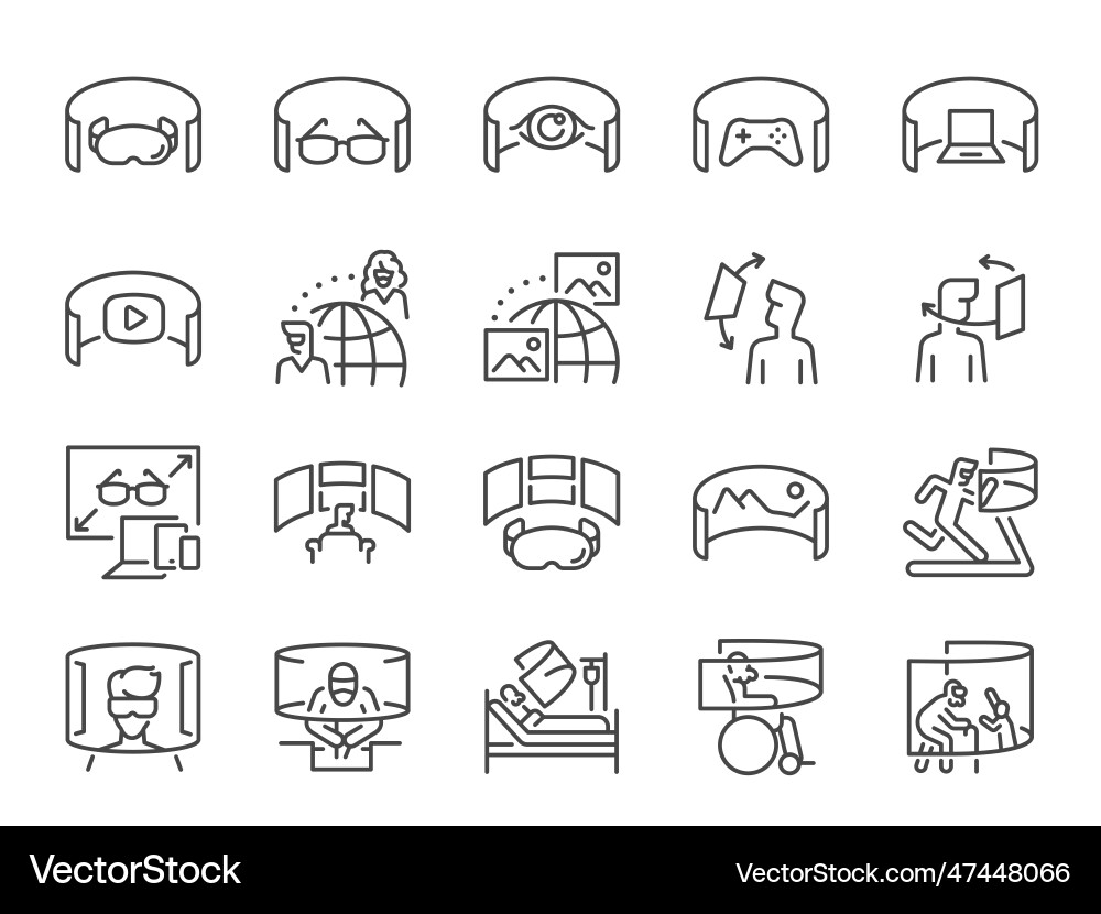 Vr Brille Icon Set Vr Brille Icon Set vektorbild