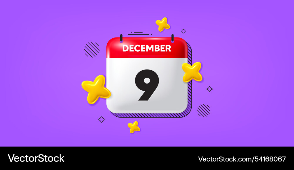 9th day of the month icon event schedule date Vector Image