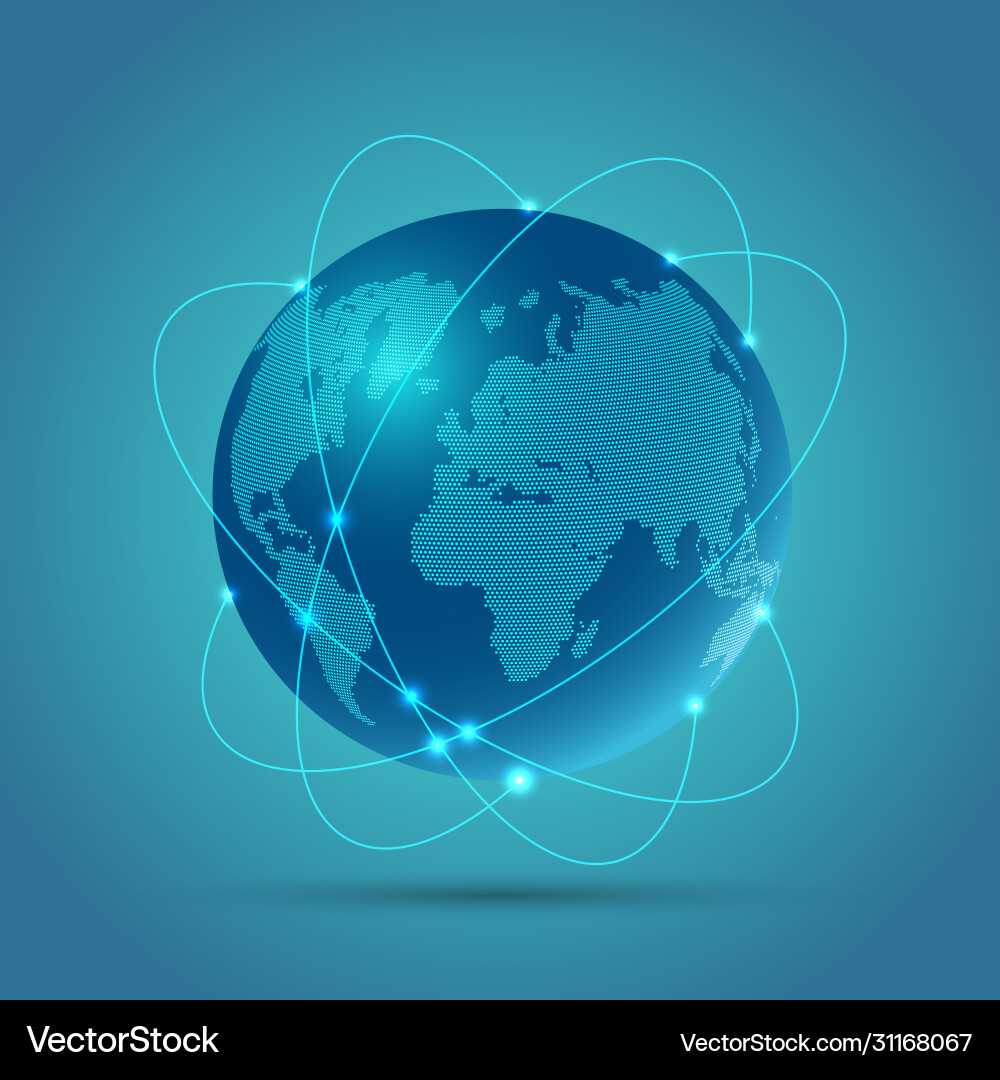 Abstract globe background depicting network vector image