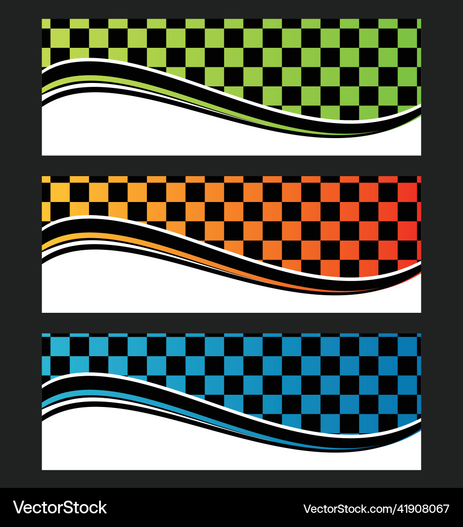 Checkerboard Wave Background Set vector image