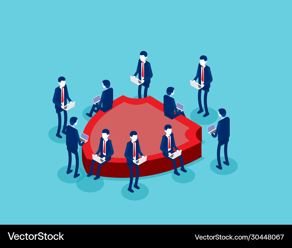 Data security shield isometry isometric Vector Image