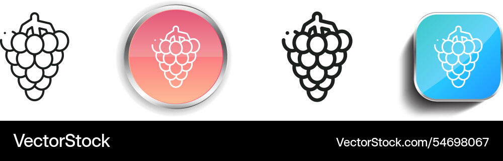 Grape icon thin linear regular and button style Grape icon thin linear regular and button style Vector Image