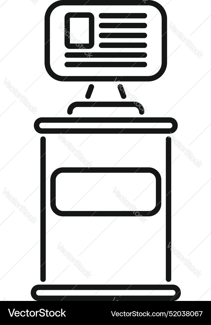 Interactive information kiosk displaying digital Interactive information kiosk displaying digital Vector Image