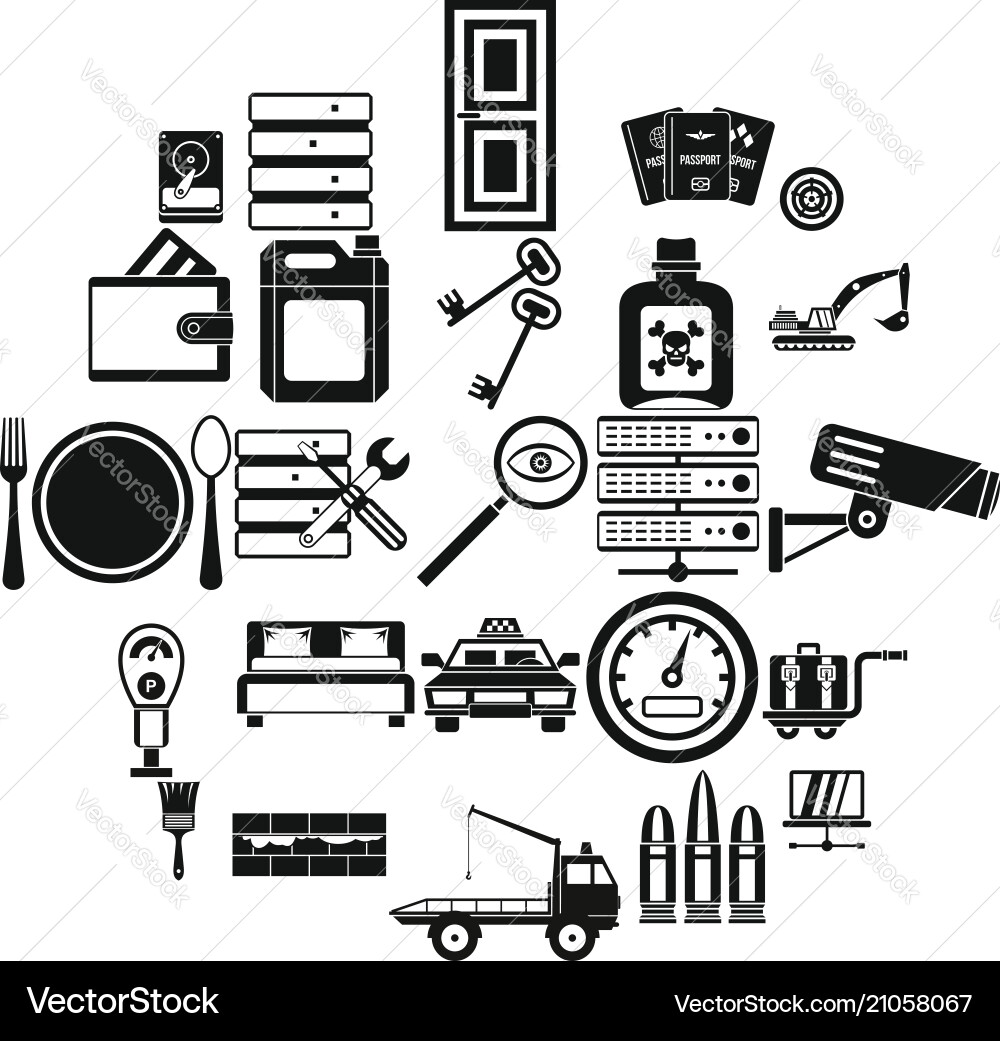 Keys icons set simple style Vector Image
