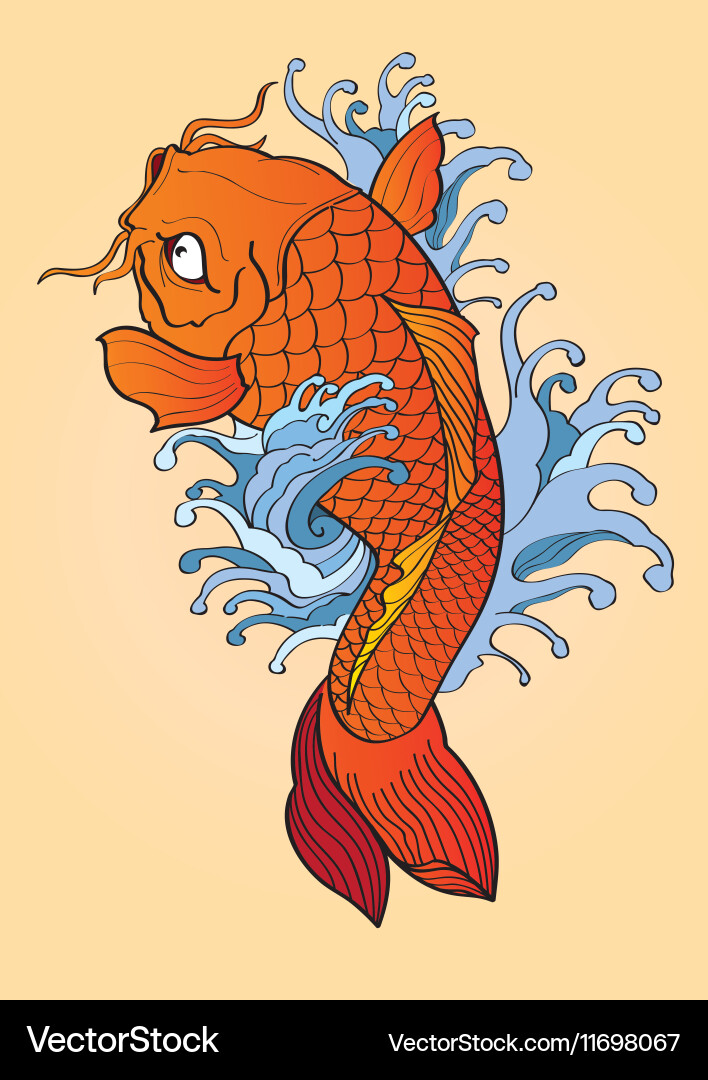 Koi Fish Tattoo Vector Image