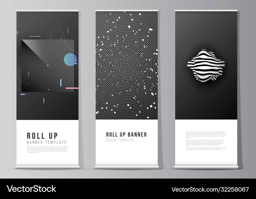 Layout roll up mockup design templates Layout roll up mockup design templates vector image