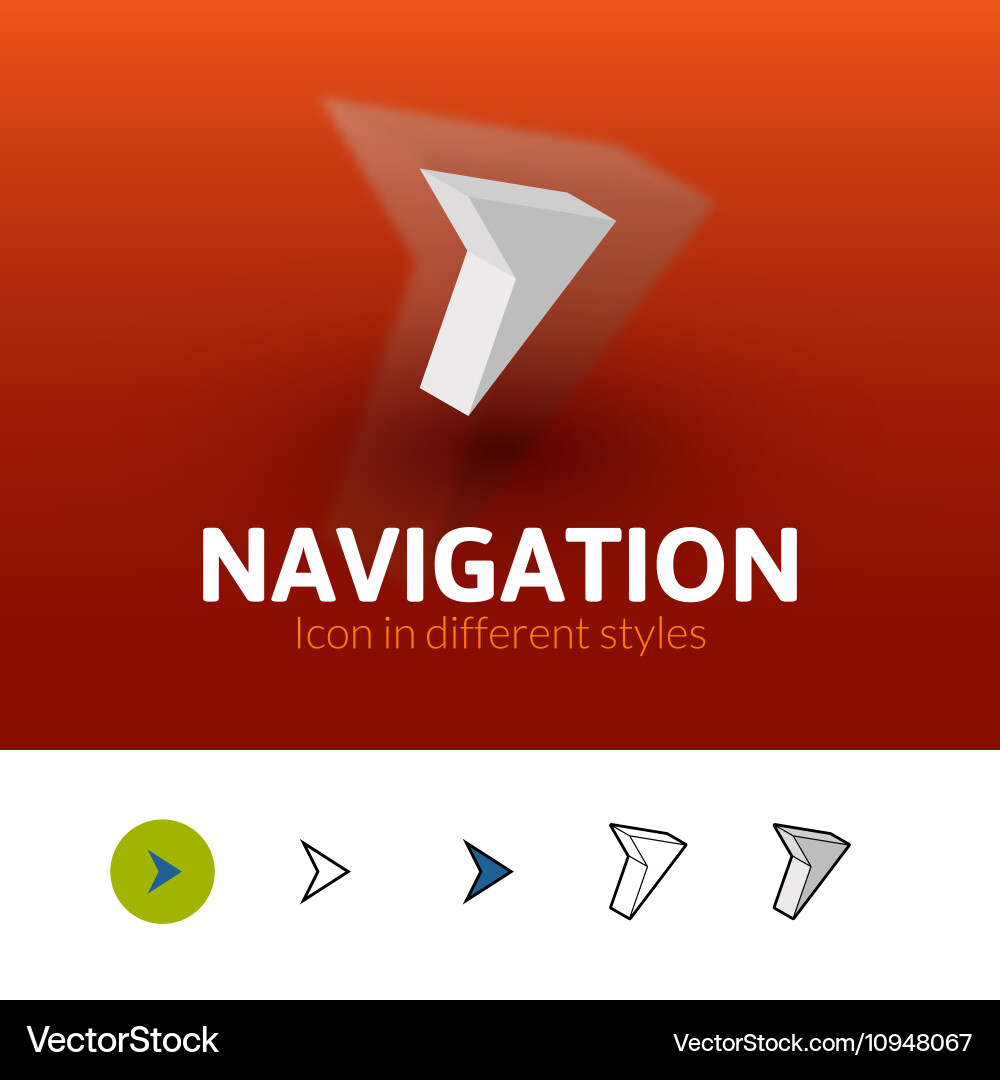 Navigation icon in different style vector image