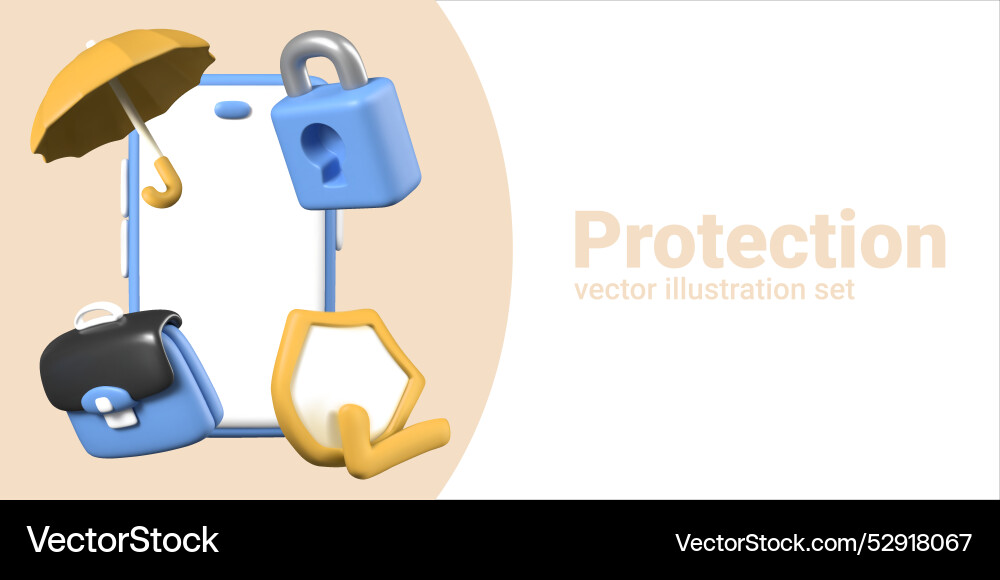 Set of elements for concepts protecting Set of elements for concepts protecting vector image