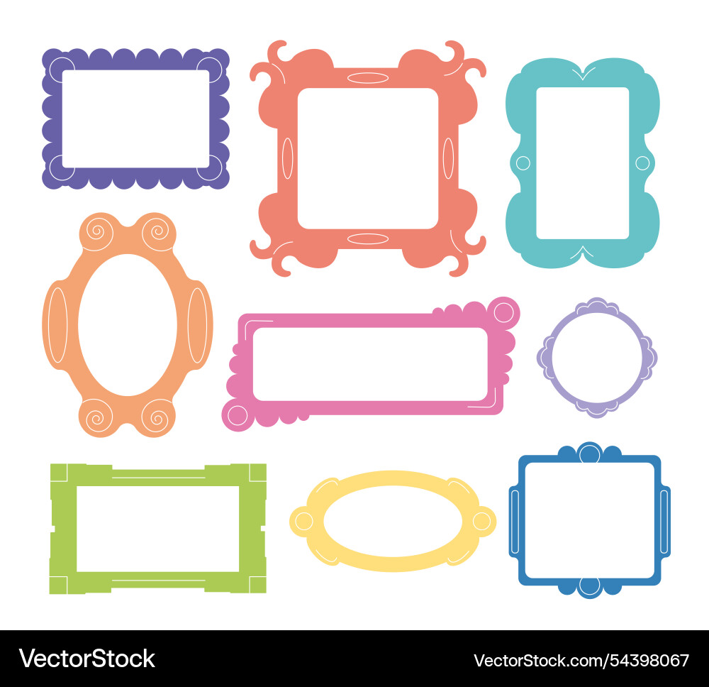 Set of frames borders in baroque style Set of frames borders in baroque style vector image