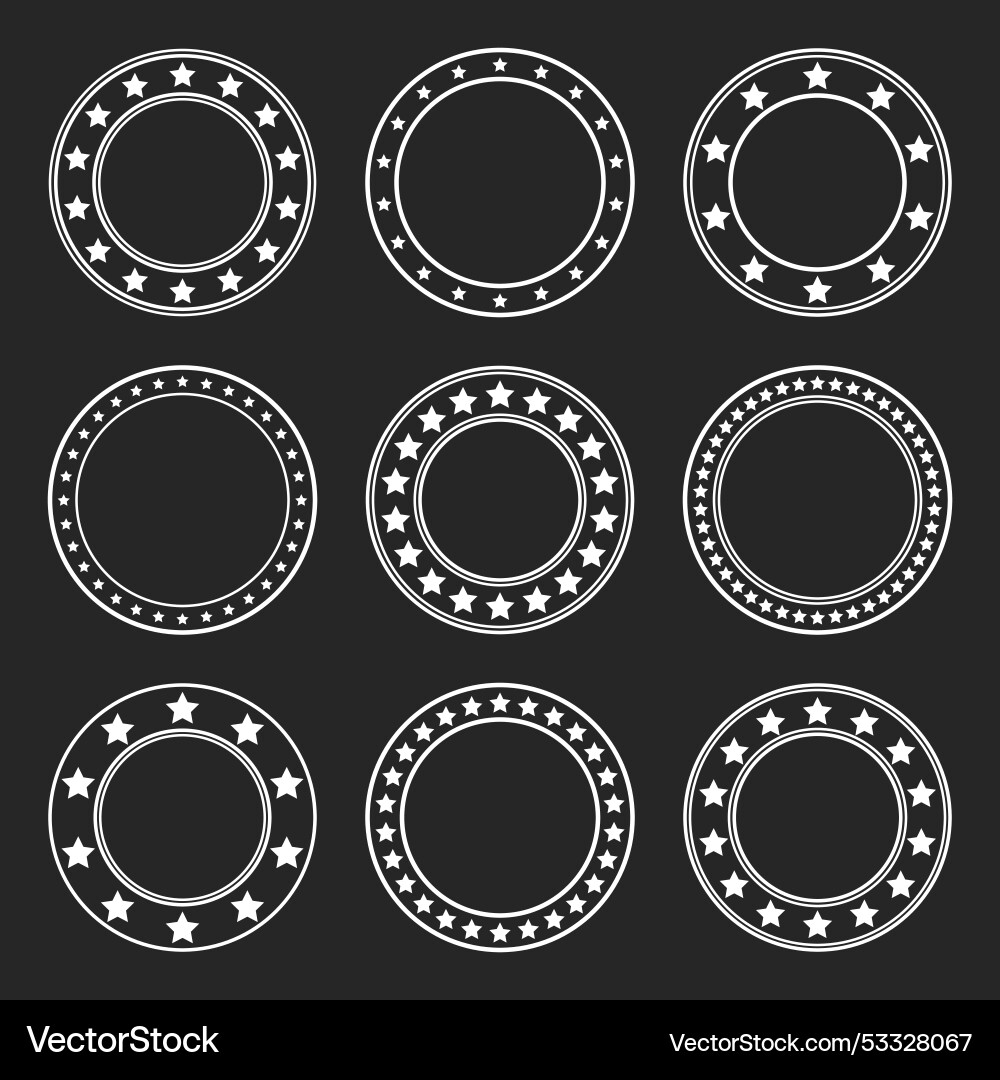Stars of various sizes arranged in a circle round Stars of various sizes arranged in a circle round vector image