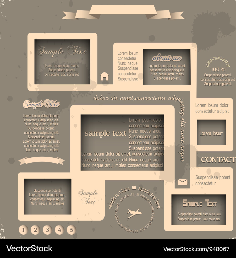 Web design in retro style 2 vector image