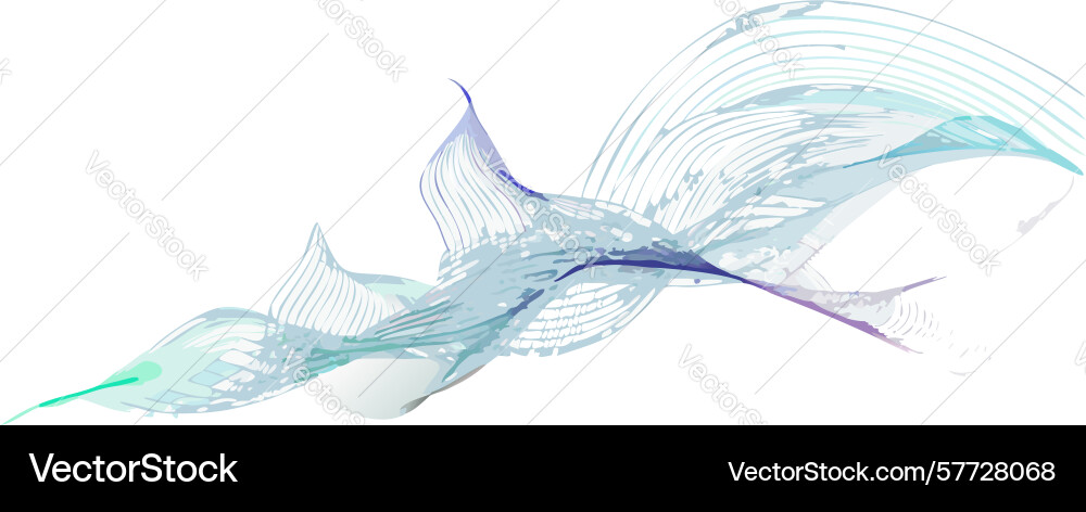 Abstract delicate flowing ethereal lines soft vector image