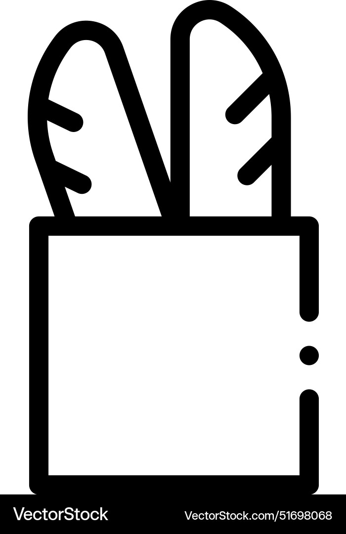 Bread icon thin linear style design isolated on Vector Image