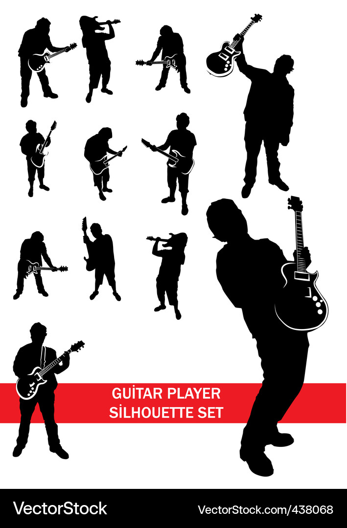 Gitarre Silhouette Kollektion Vektorbild