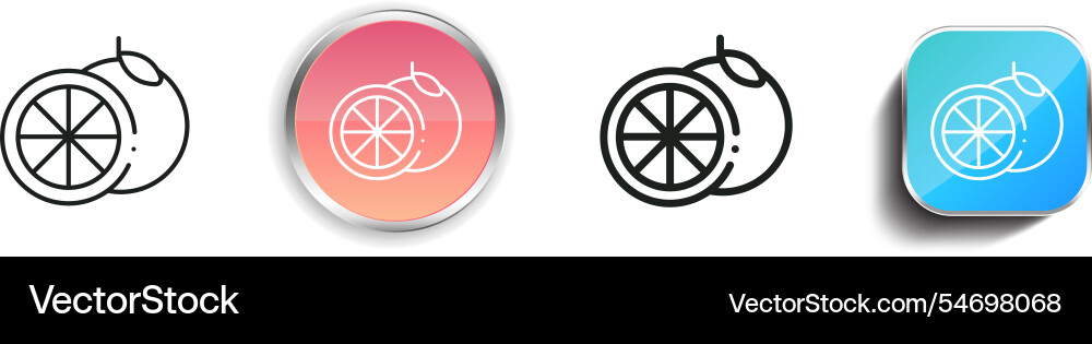Grapefruit icon thin linear regular and button vector image