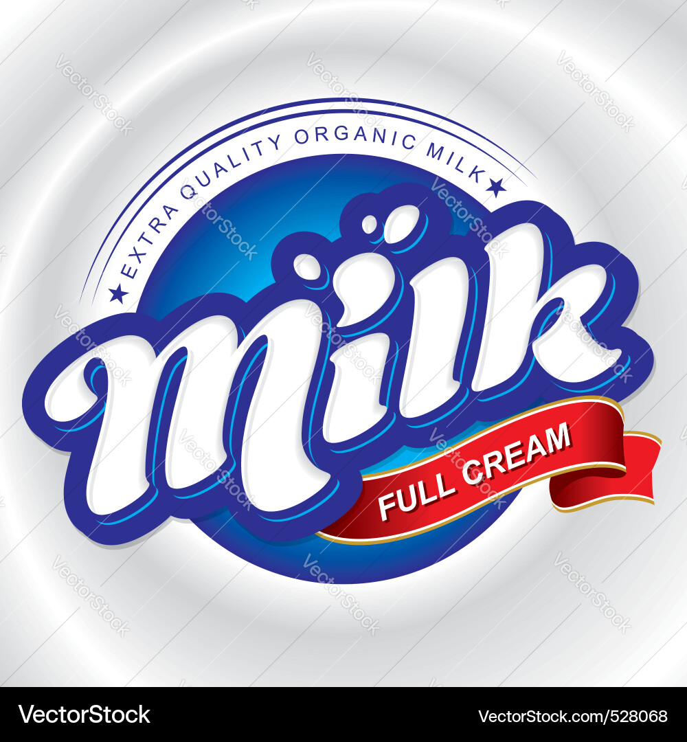 Milk Packaging Label Concept Vector Image