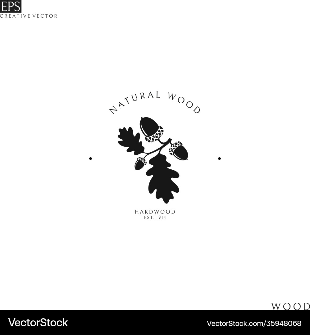 Natural wood logo template Vector Image